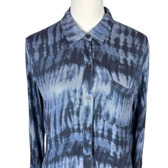 Rails NWT Hunter Black Grey Tie Dye Long Sleeve Button Up Flannel Shirt - Picture 6 of 16